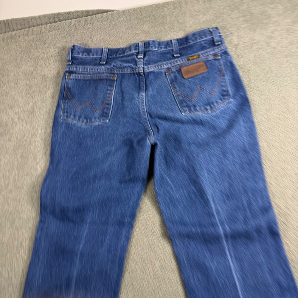 Wrangler Mens 38MWZPD Slim Fit Straight Leg Jeans Blue Denim 35x30